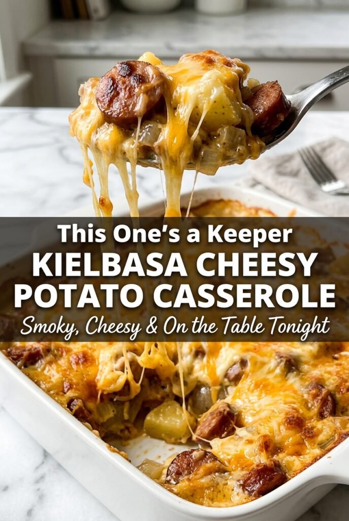 Kielbasa Sausage Cheesy Potato Casserole