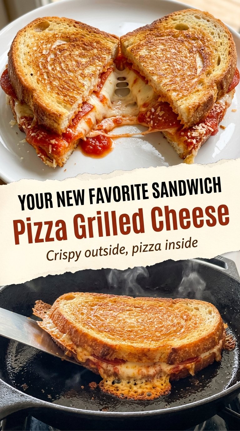 Pizza grilled cheese crispy melty savory