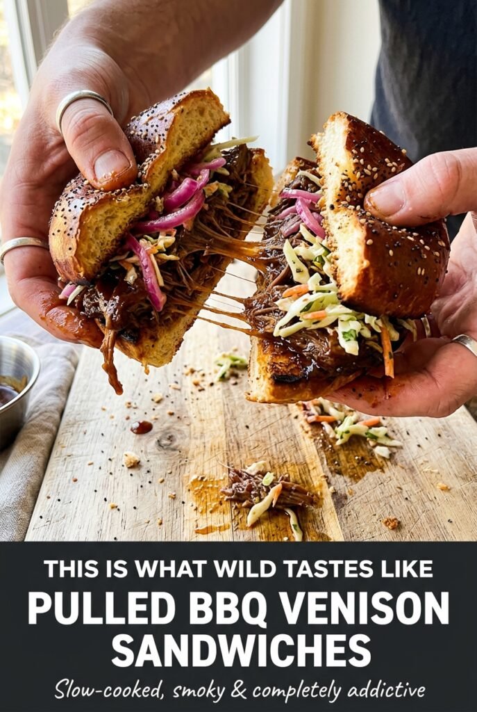 Pulled BBQ Venison Sandwiches