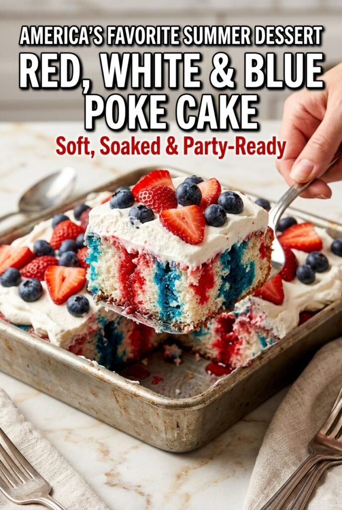 Red White and Blue Poke Cake