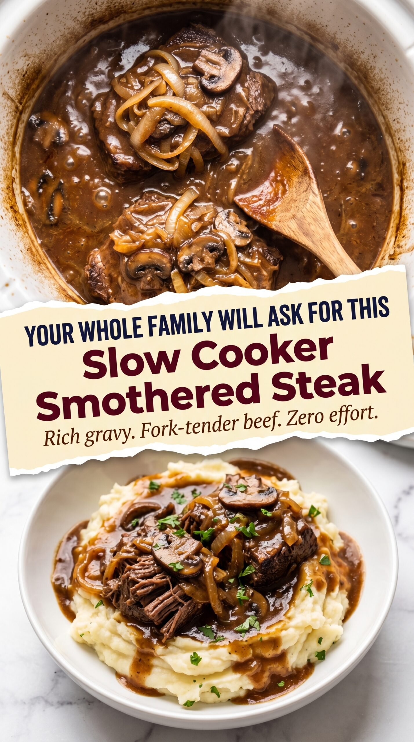 Slow Cooker Smothered Steak