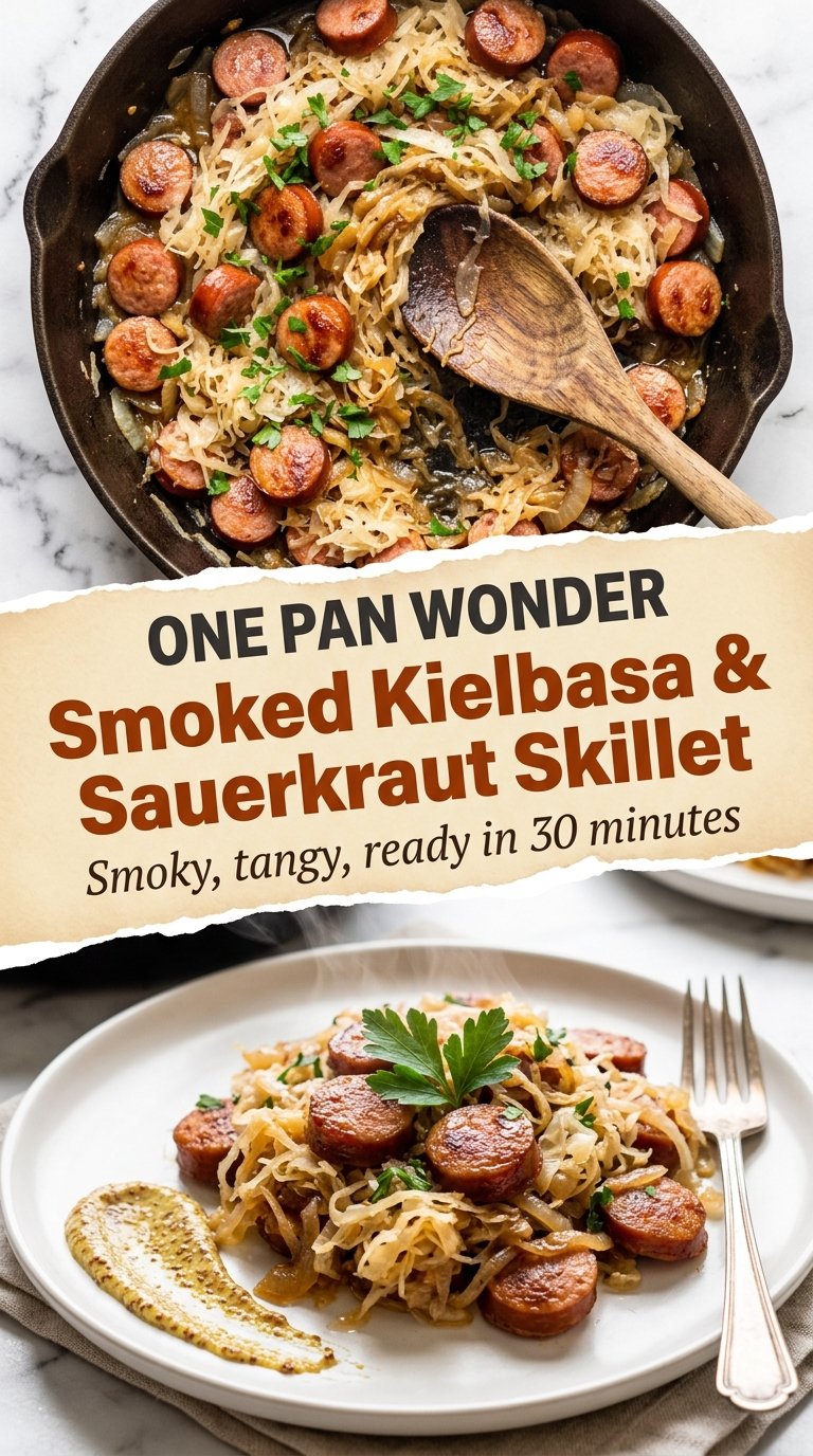 Smoked Kielbasa and Sauerkraut Skillet