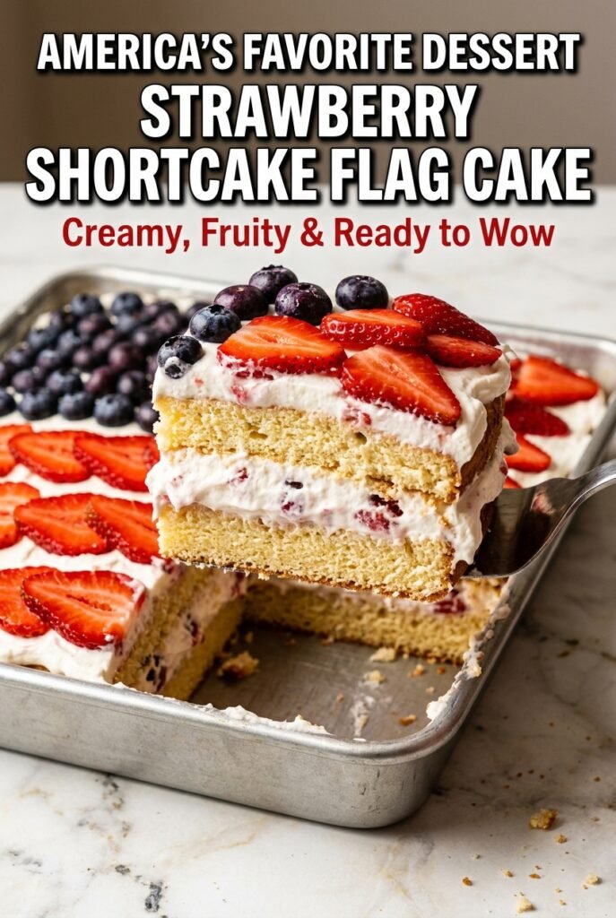 Strawberry Shortcake Flag Cake