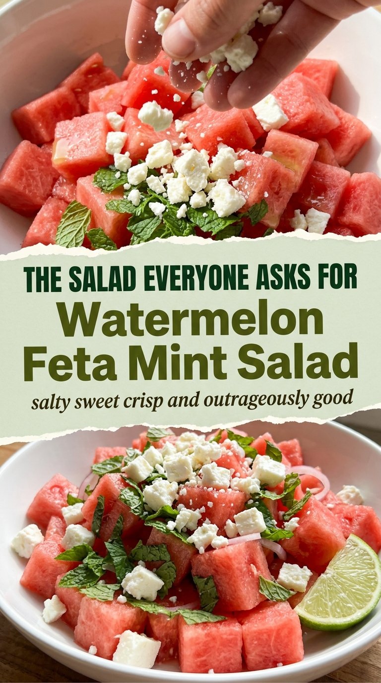 Watermelon feta mint salad