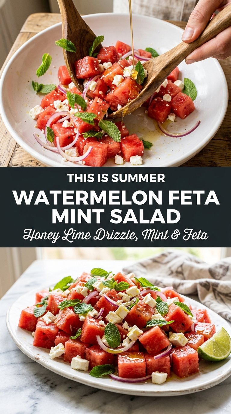 Watermelon Feta Mint Salad juicy refreshing colorful
