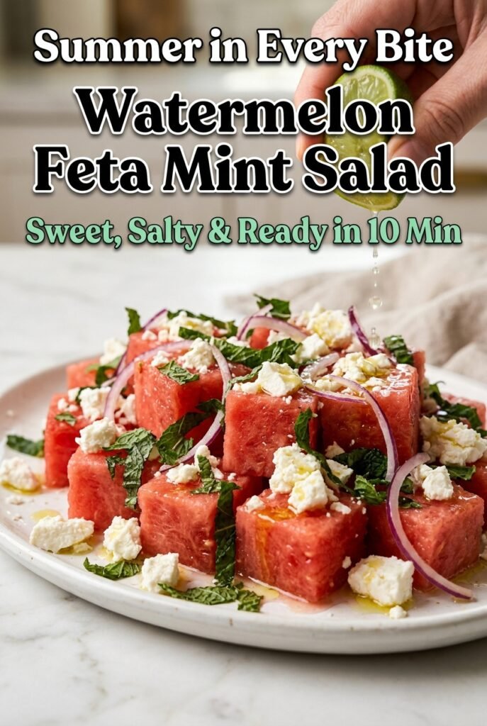 Watermelon Feta Mint Salad
