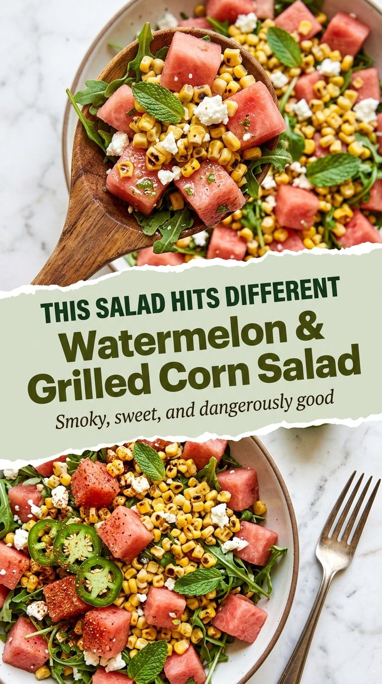 Watermelon & Grilled Corn Salad refreshing smoky colorful