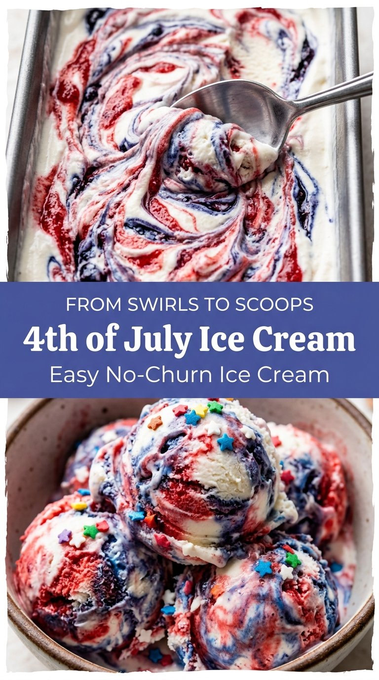 4th of July Ice Cream creamy patriotic swirls
