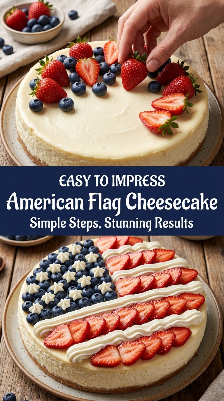 American Flag Cheesecake creamy berry dessert