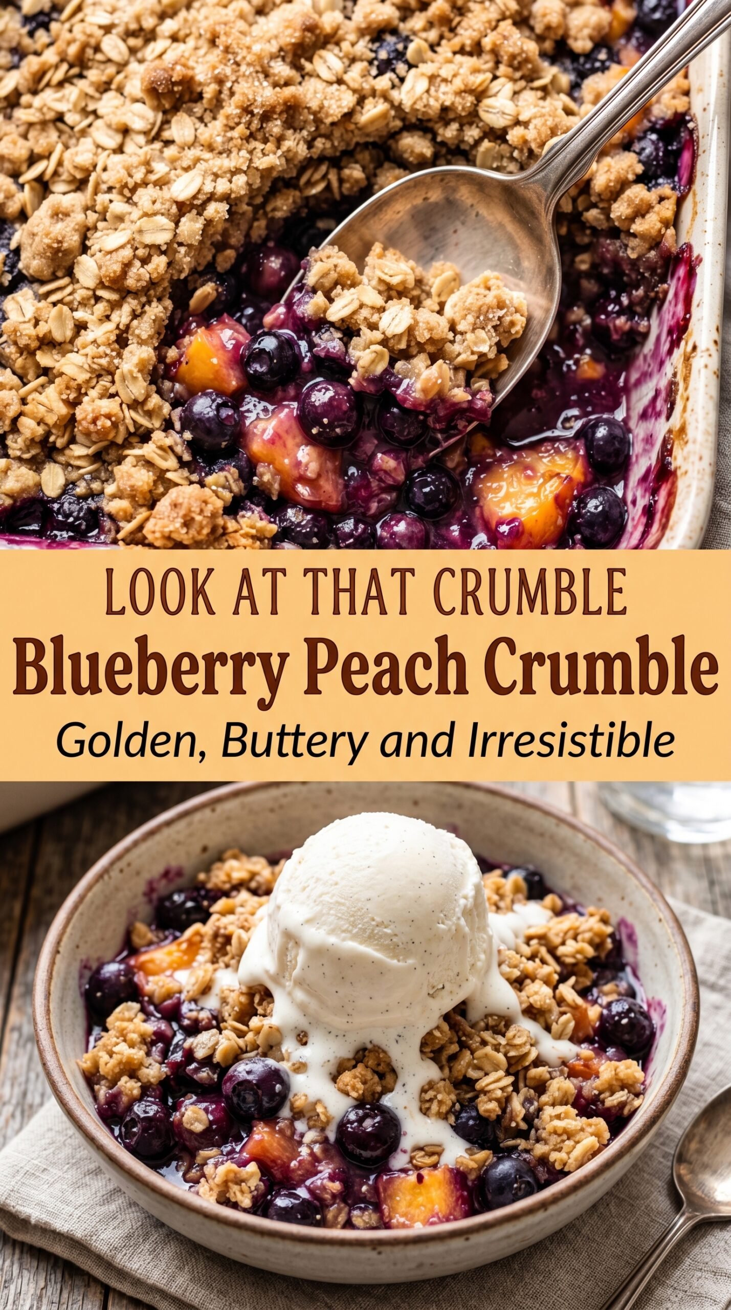 Blueberry Peach Crumble juicy cinnamon oat