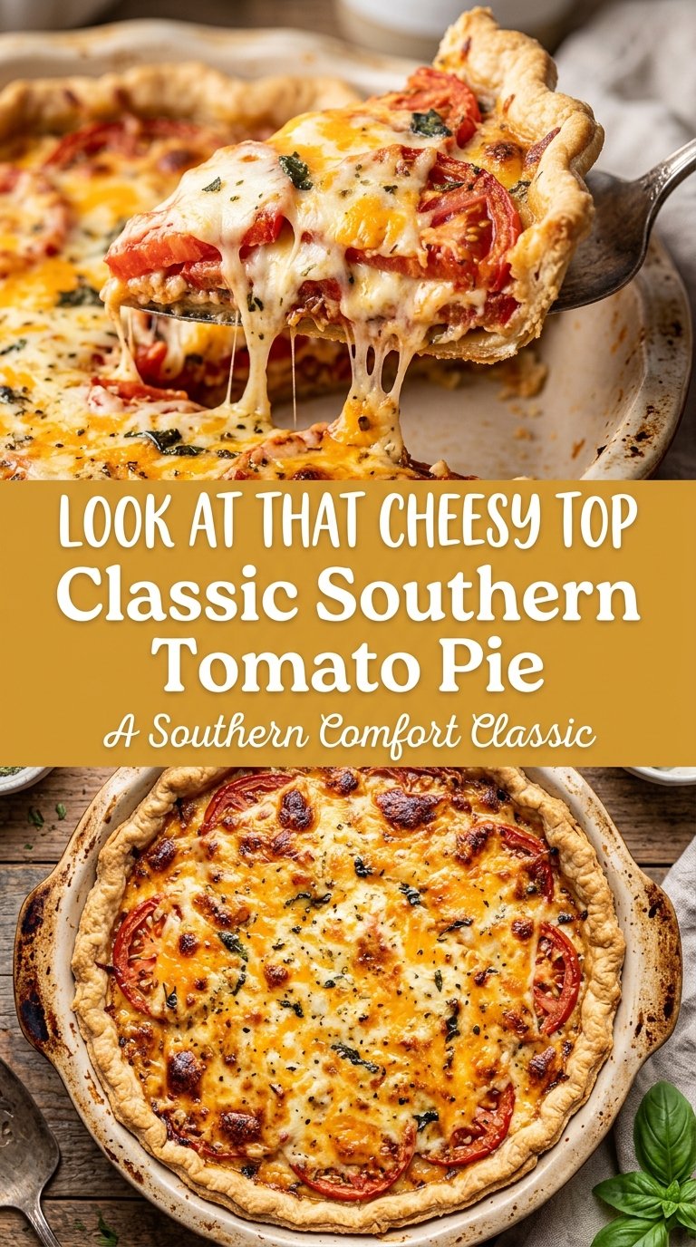 Classic Southern Tomato Pie juicy cheesy crisp