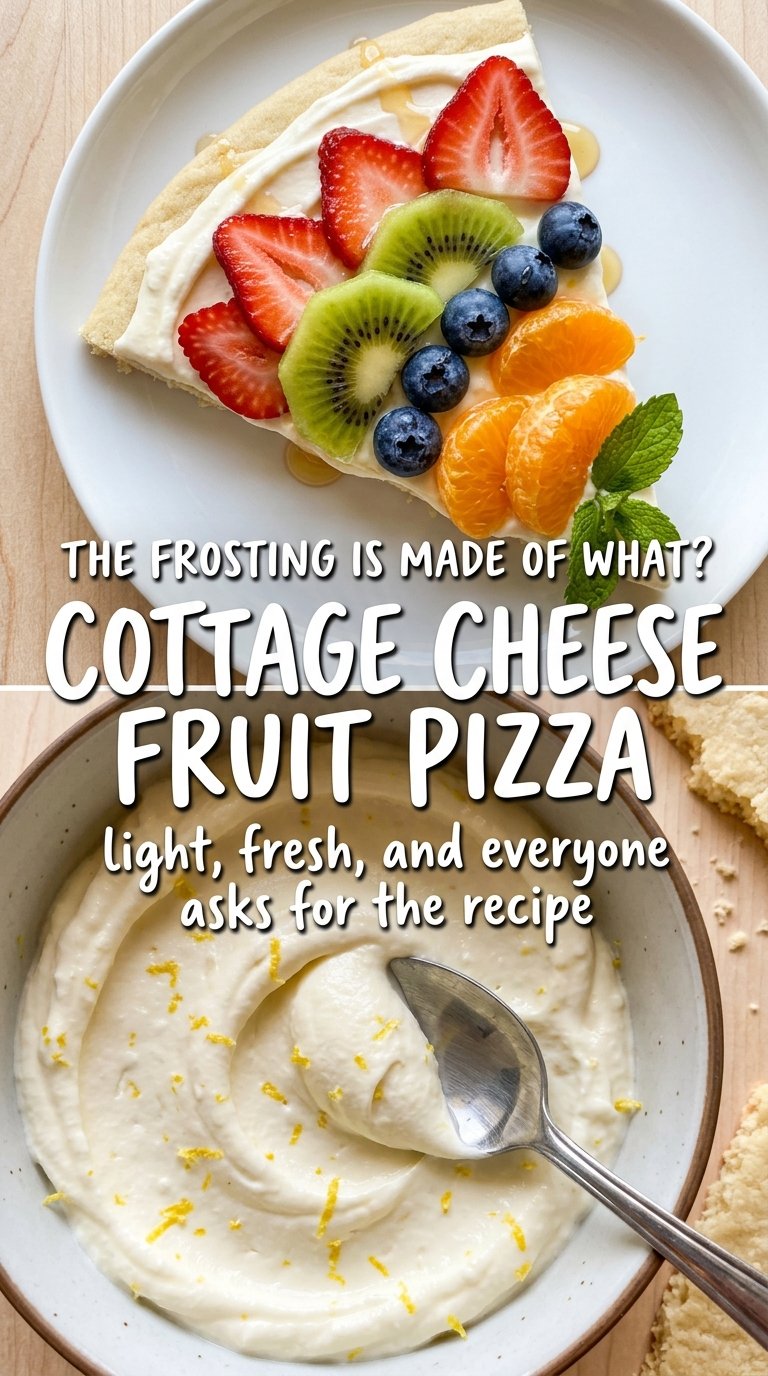 Cottage Cheese Fruit Pizza creamy fruit-topped