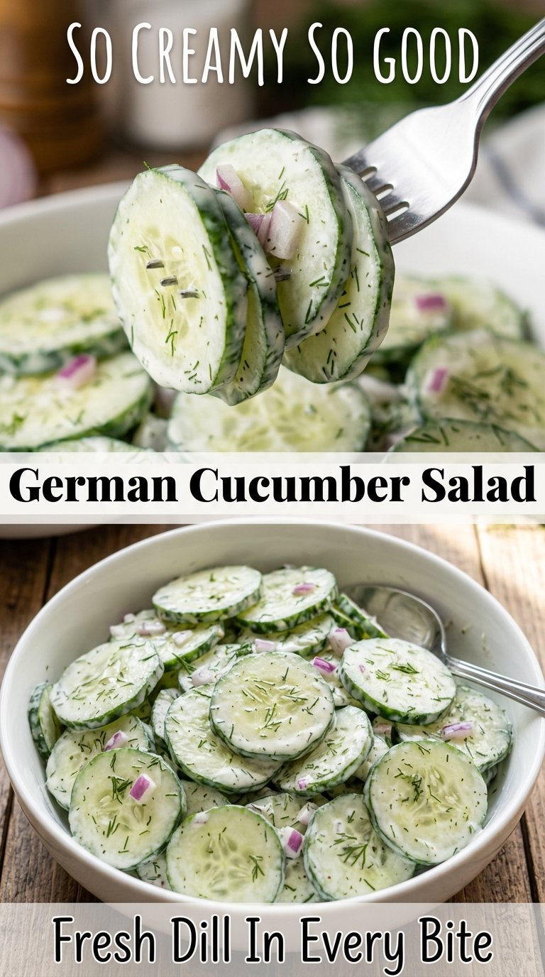 Creamy German Cucumber Salad crisp tangy dill