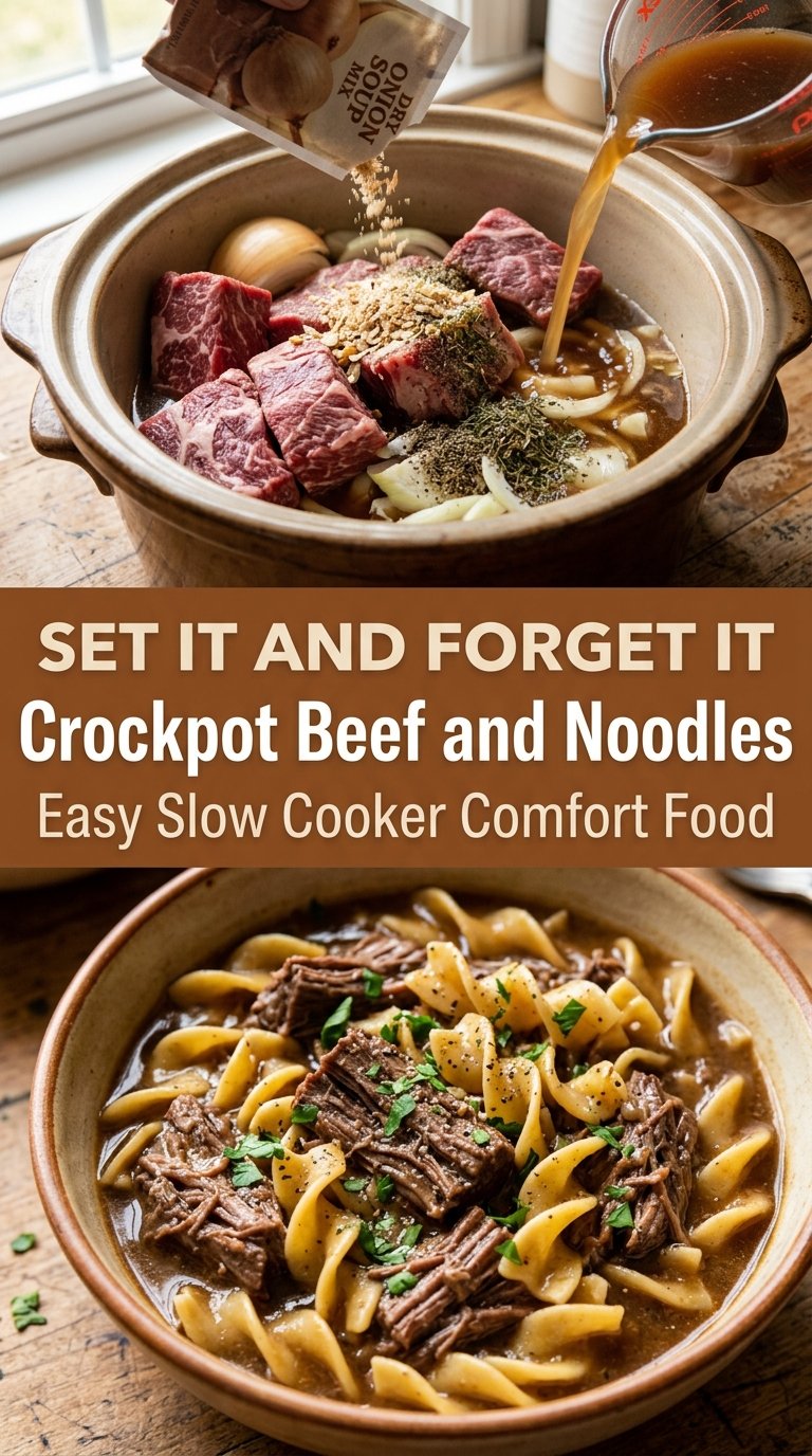 Crockpot Beef and Noodles savory hearty