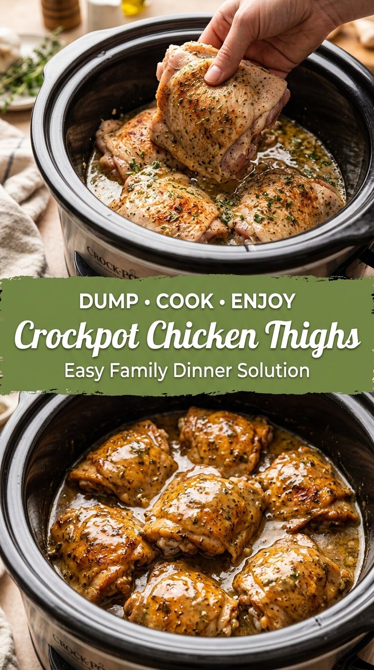 Crockpot Chicken Thighs juicy garlic-herb