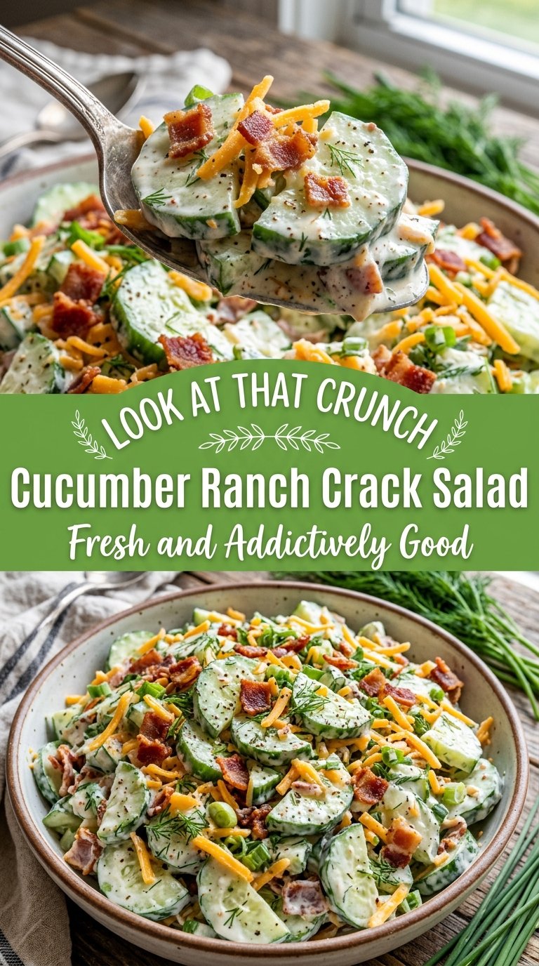Cucumber Ranch Crack Salad creamy crunchy bacon