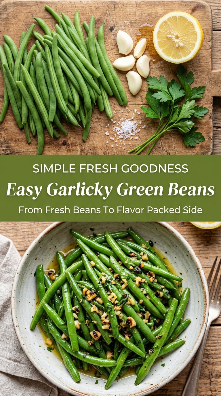 Easy Garlicky Green Beans crisp lemony side