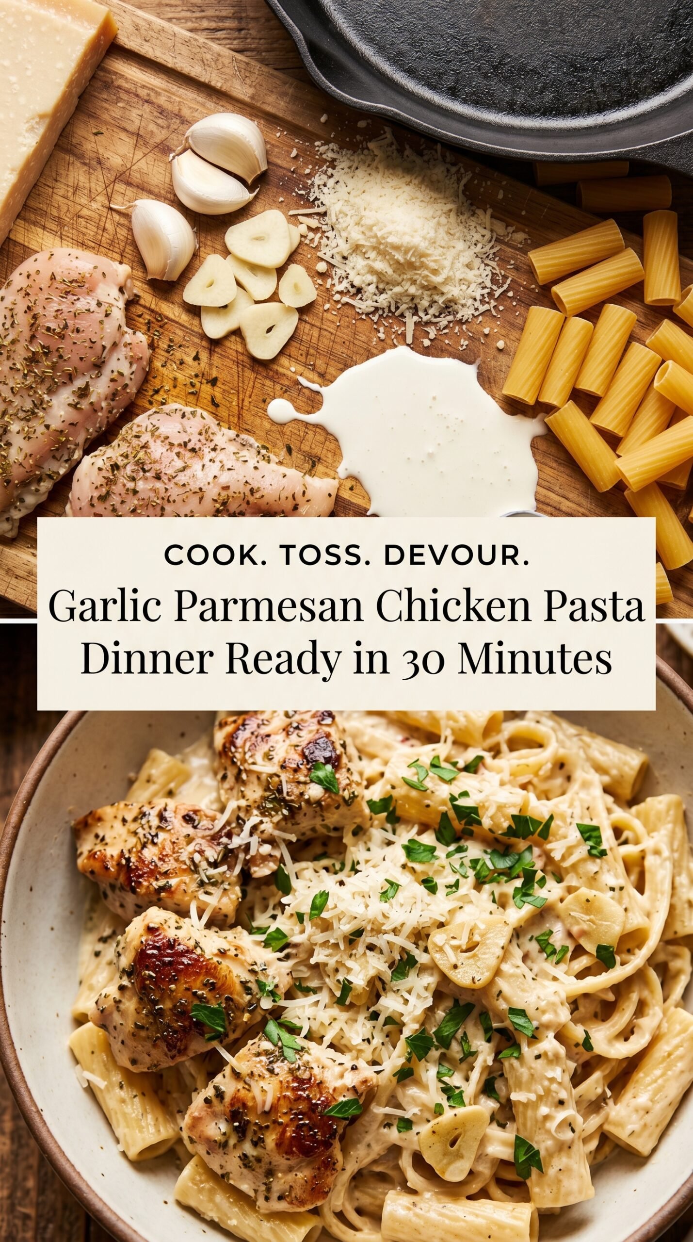 Garlic Parmesan Chicken Pasta creamy chicken pasta