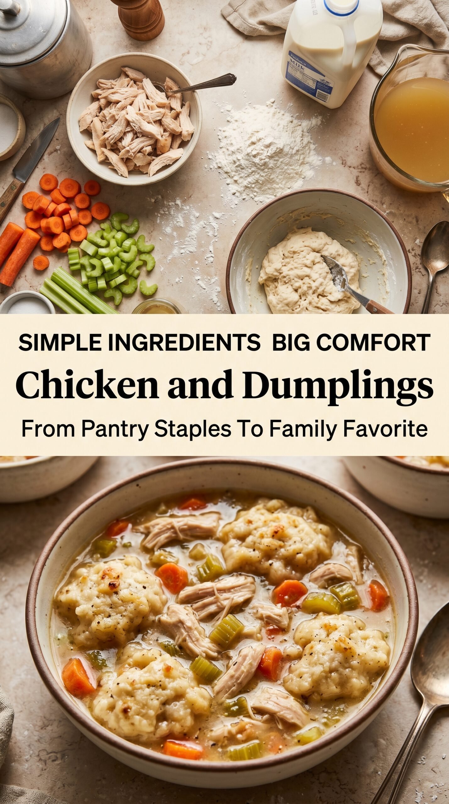Homestyle Chicken and Dumplings creamy fluffy comforting