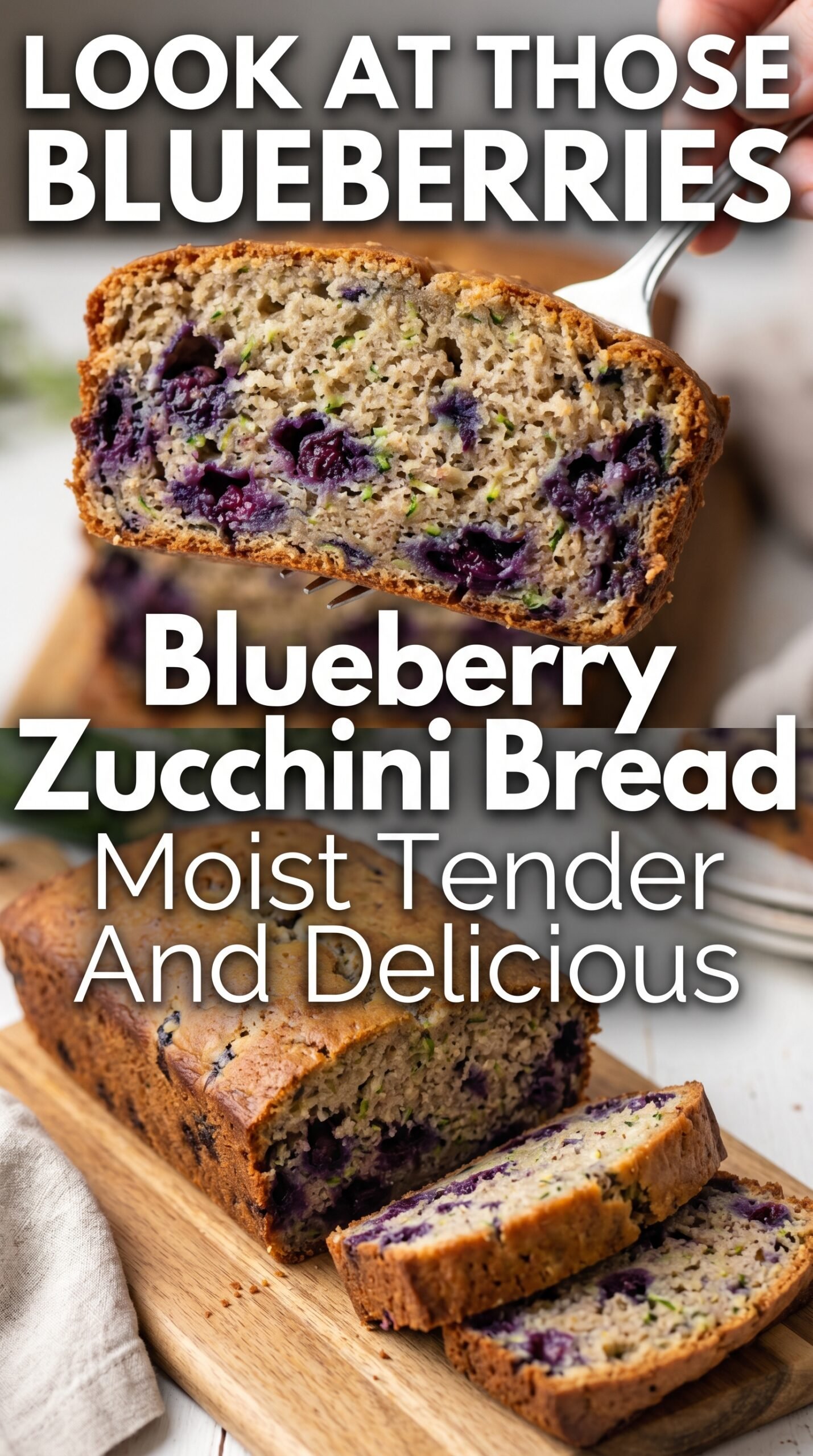 Moist Blueberry Zucchini Bread soft blueberry-studded loaf