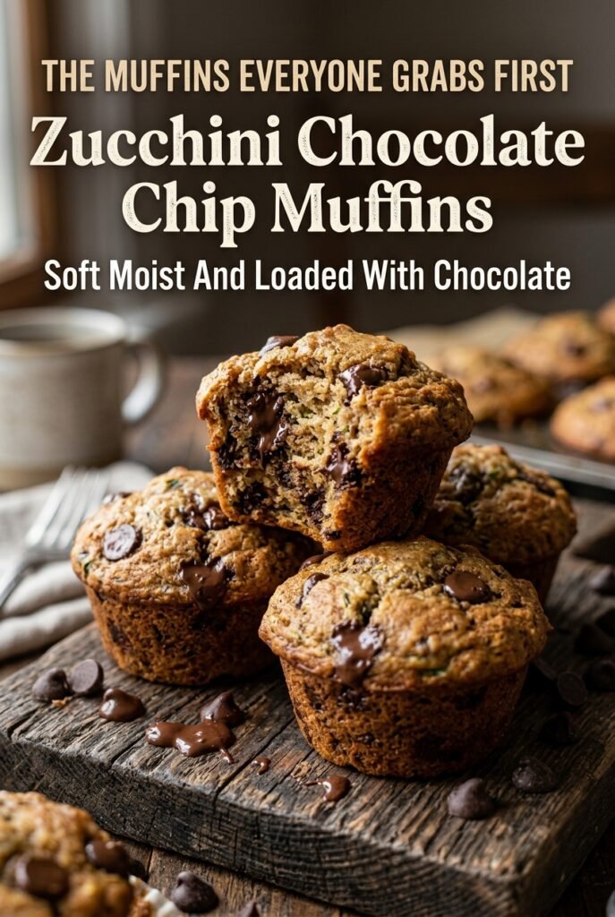 Moist Zucchini Chocolate Chip Muffins