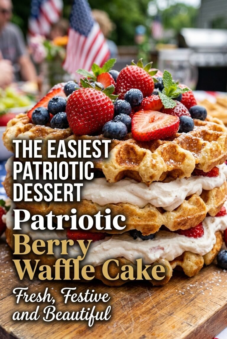 Patriotic Berry Waffle Cake