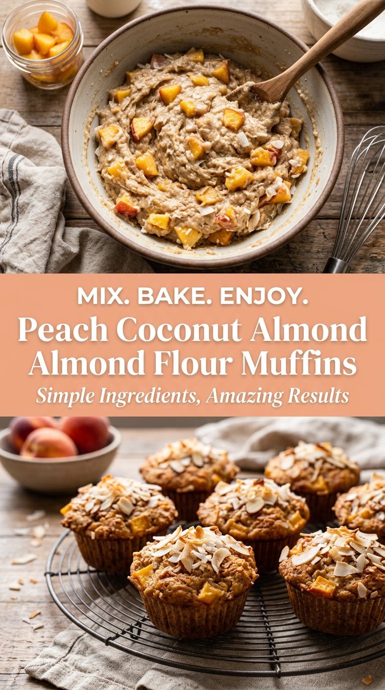 Peach Coconut Almond Flour Muffins