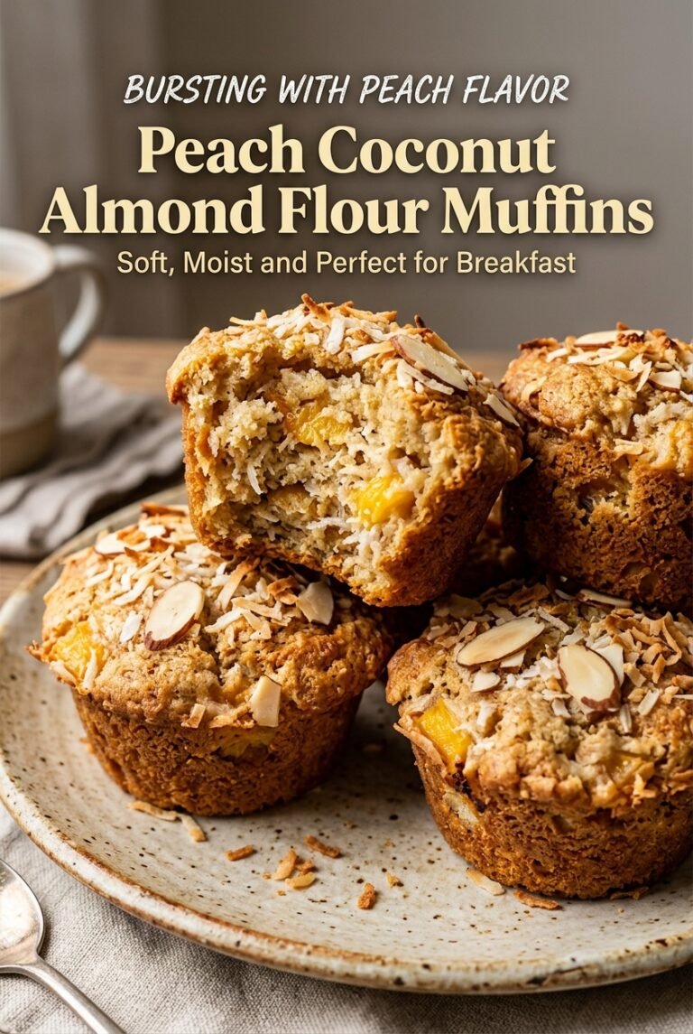 Peach Coconut Almond Flour Muffins