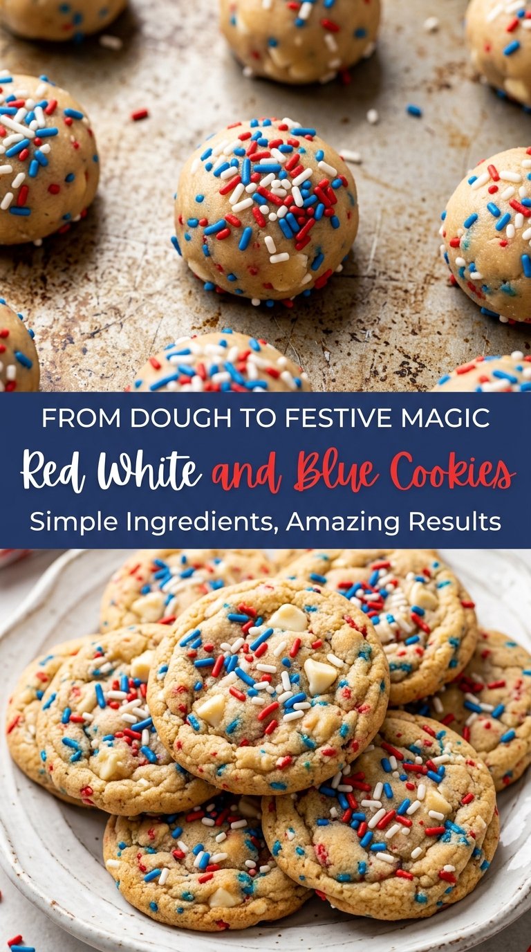 Red White and Blue Cookies soft buttery festive