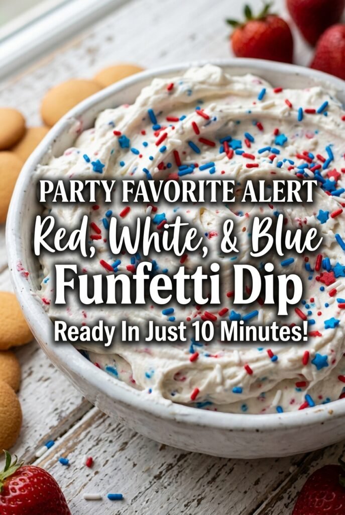 Red White and Blue Funfetti Dip