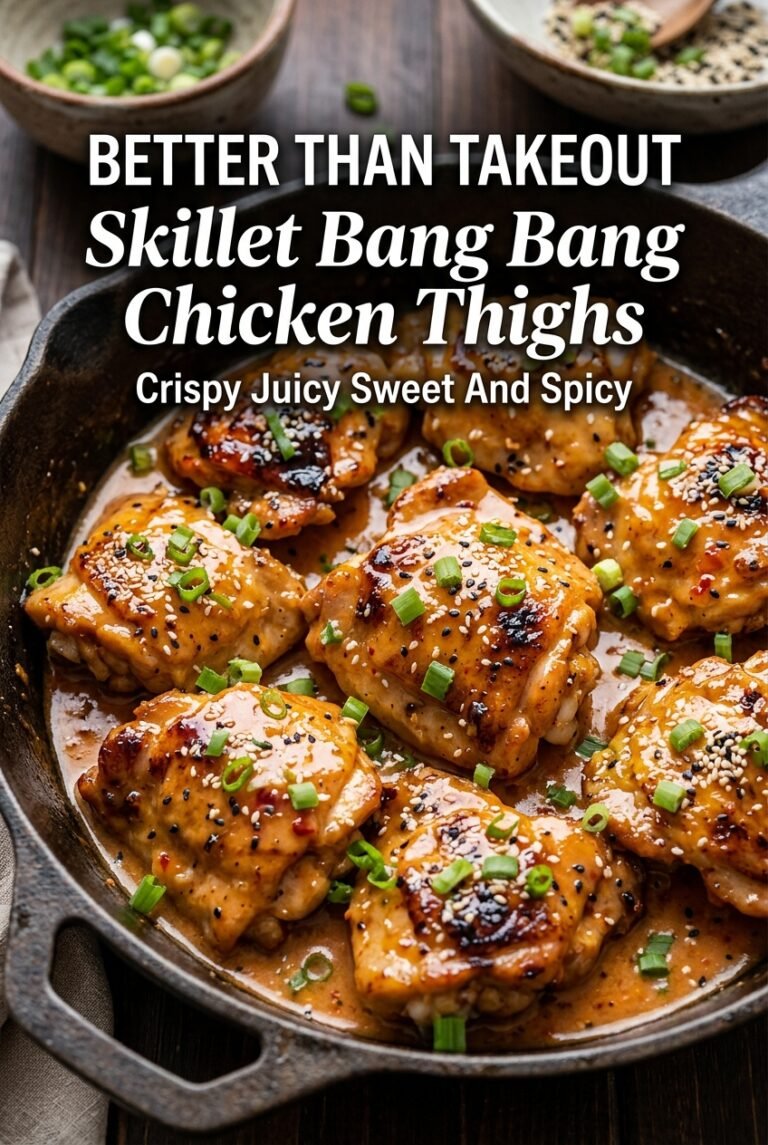 Skillet Bang Bang Chicken Thighs