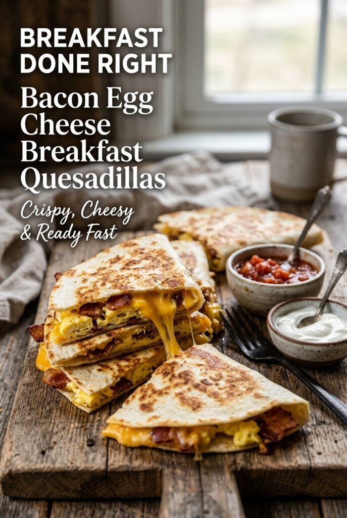 Bacon Egg Cheese Breakfast Quesadillas