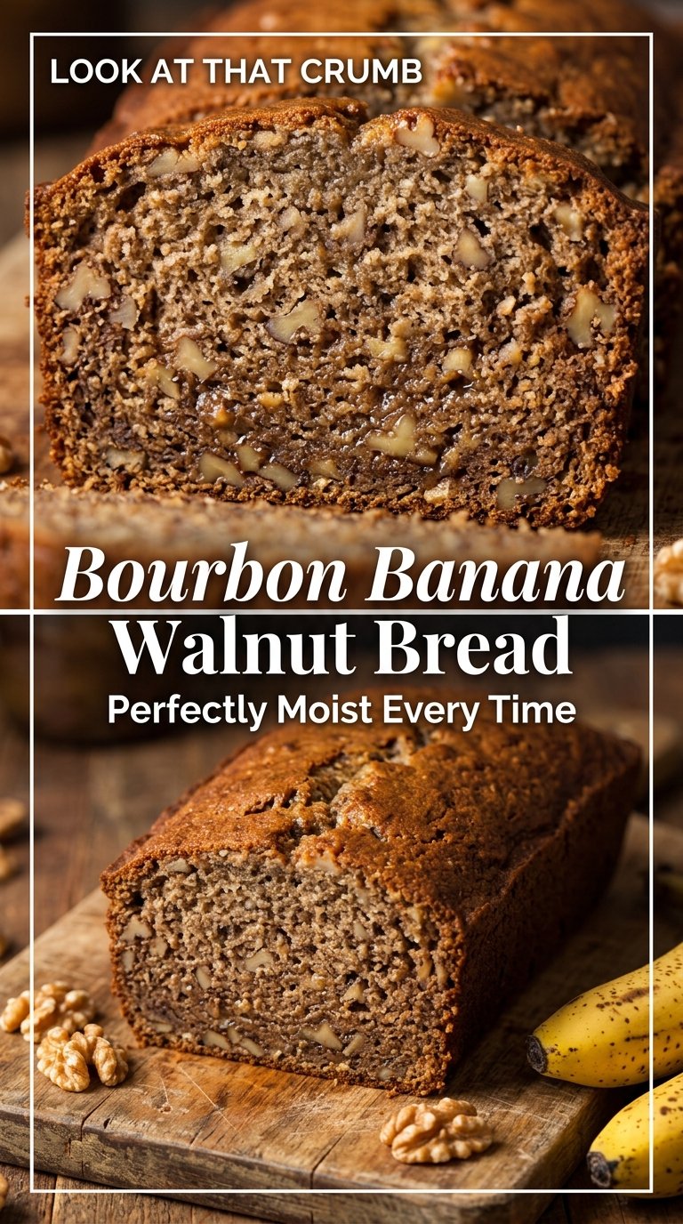 Bourbon Banana Walnut Bread moist bakery-style