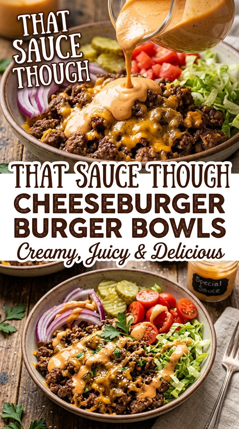 Cheeseburger Burger Bowls with Special Sauce