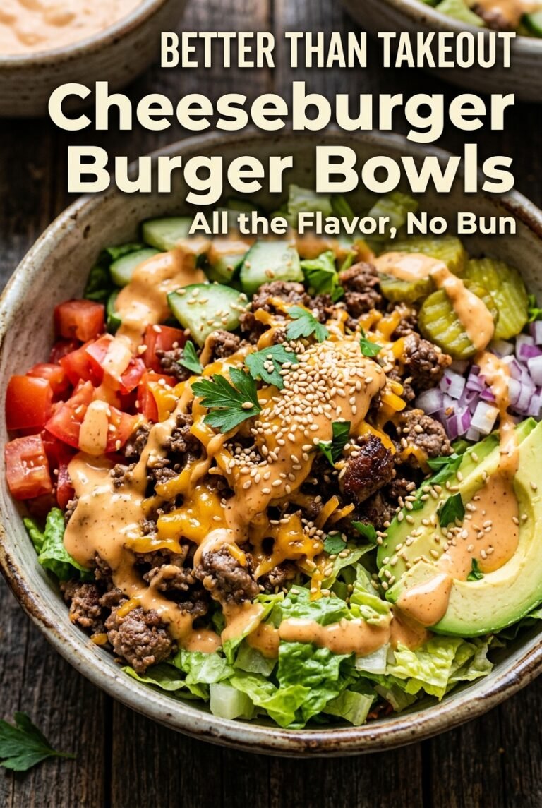 Cheeseburger Burger Bowls with Special Sauce