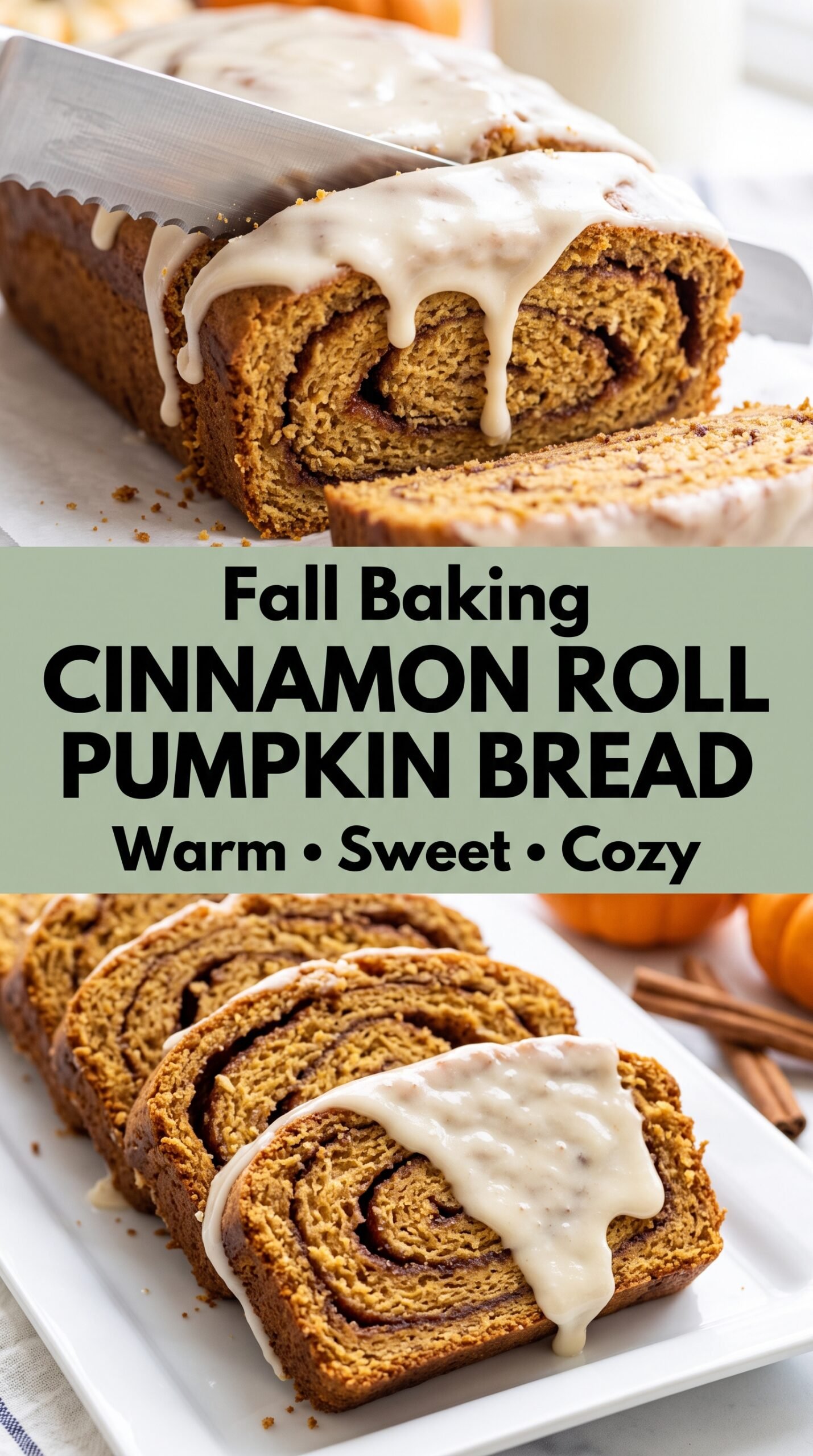Cinnamon Roll Pumpkin Bread