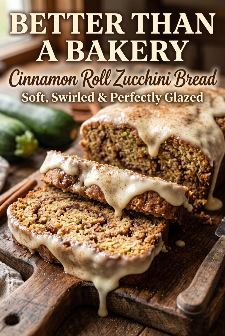 Cinnamon Roll Zucchini Bread with Cream Cheese Drizzle