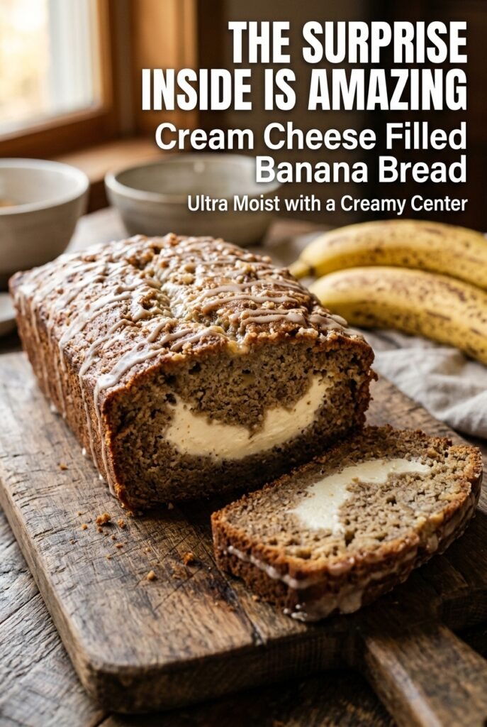 Cream Cheese Filled Banana Bread