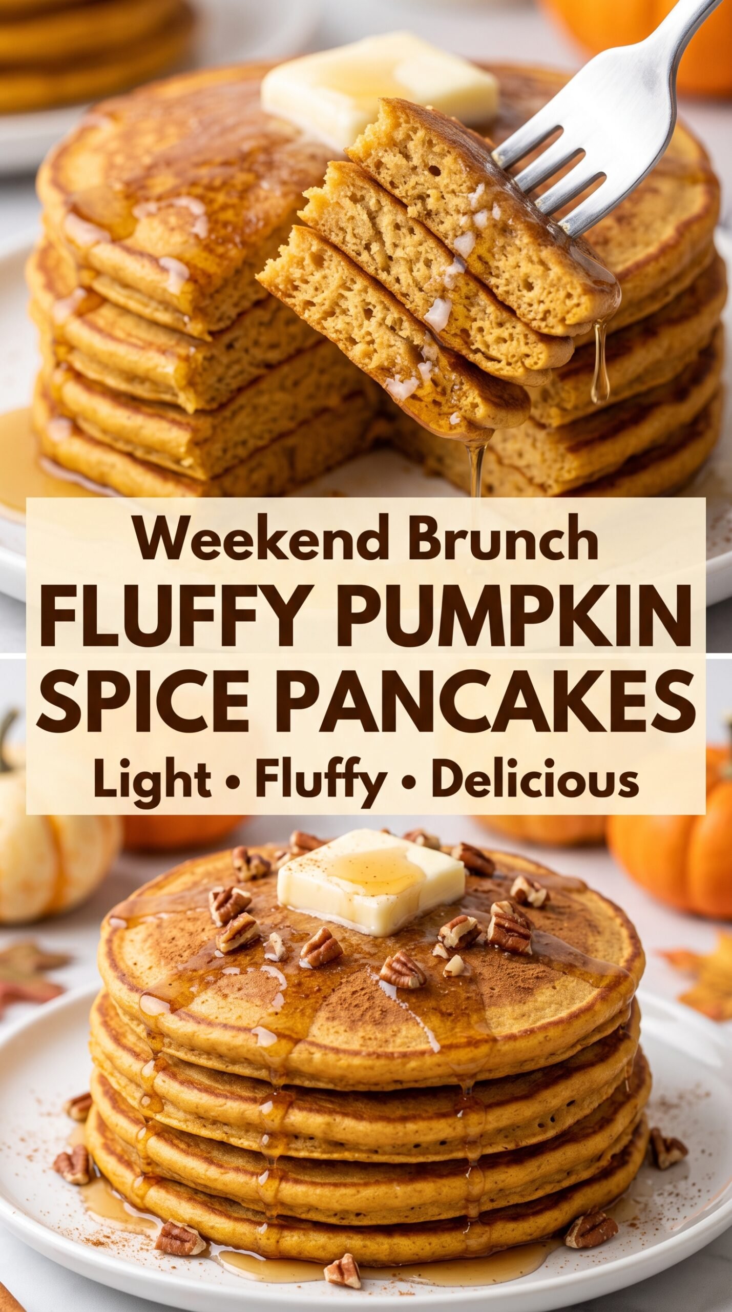 Fluffy Pumpkin Spice Pancakes