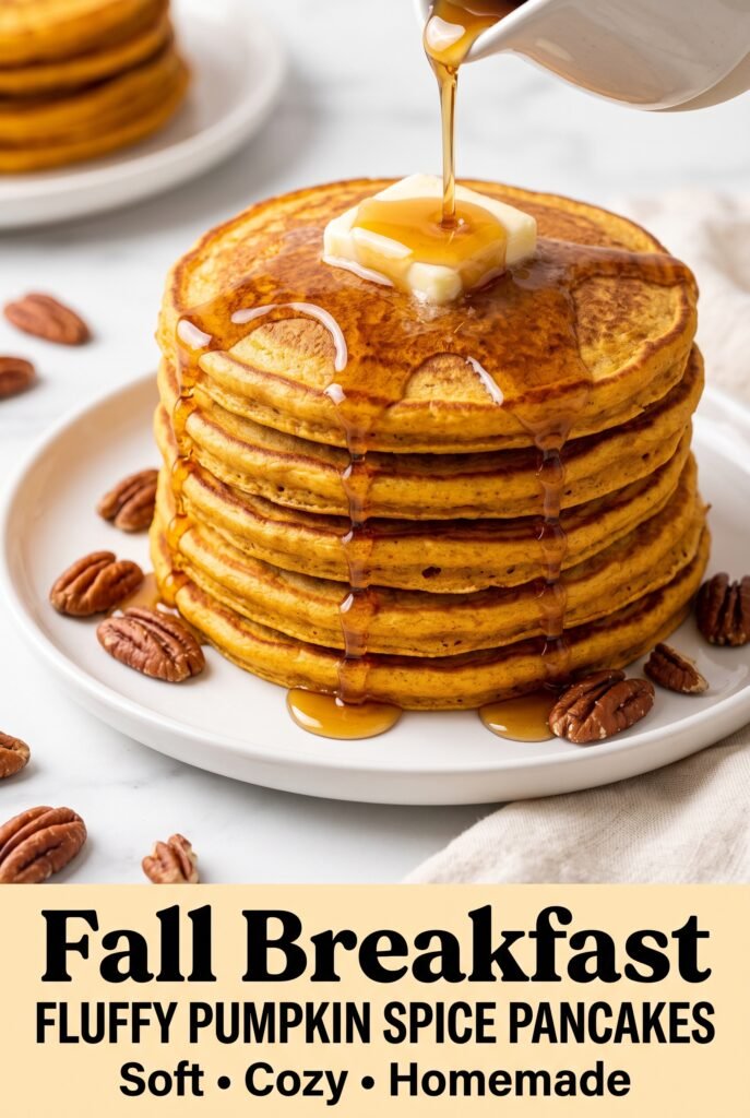 Fluffy Pumpkin Spice Pancakes