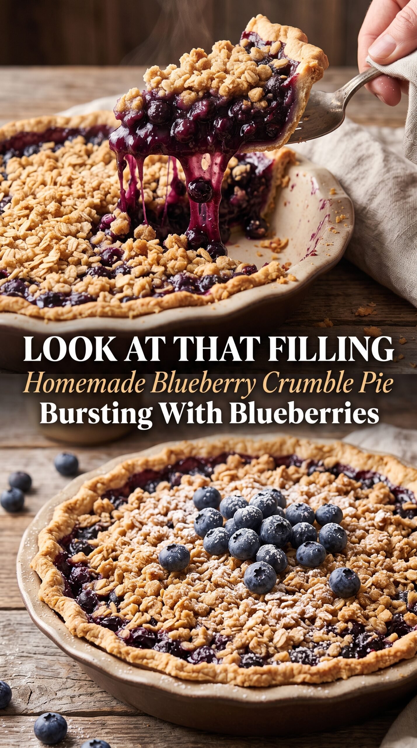 Homemade Blueberry Crumble Pie