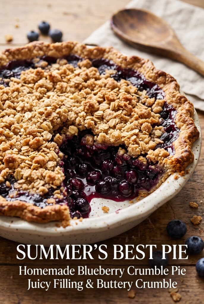Homemade Blueberry Crumble Pie