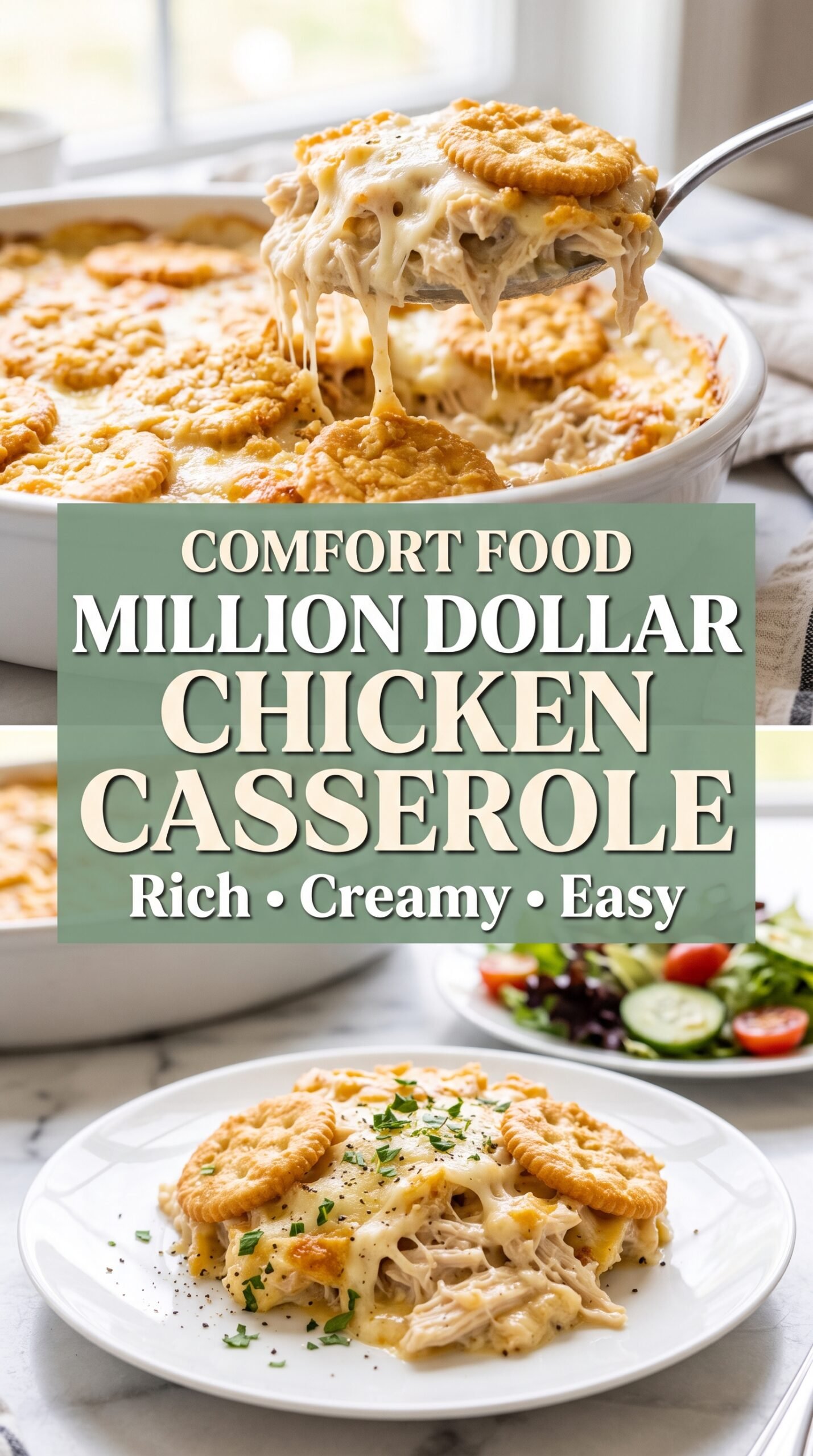 Million Dollar Chicken Casserole with Ritz Crust creamy cheesy crunchy