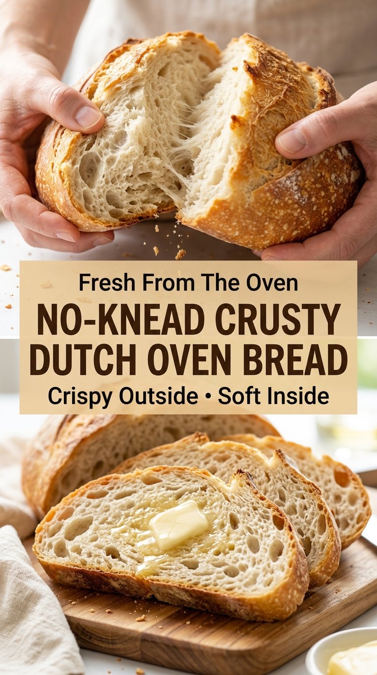 No-Knead Crusty Dutch Oven Bread crusty airy artisan