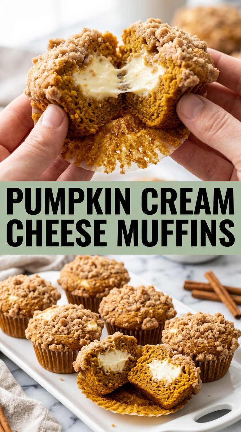 Pumpkin Cream Cheese Muffins soft moist streusel