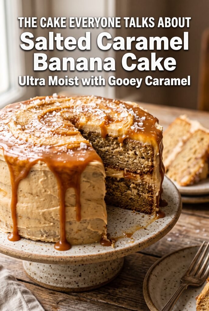 Salted Caramel Banana Cake