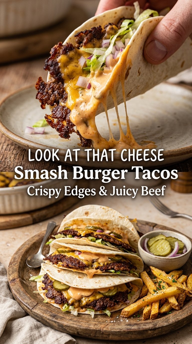 Smash Burger Tacos crispy beef cheesy