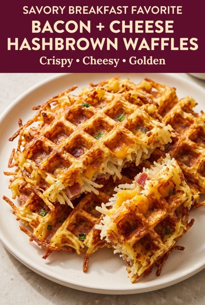 Bacon and Cheese Hashbrown Waffles