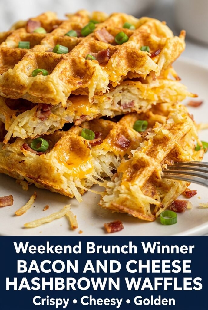 Bacon and Cheese Hashbrown Waffles