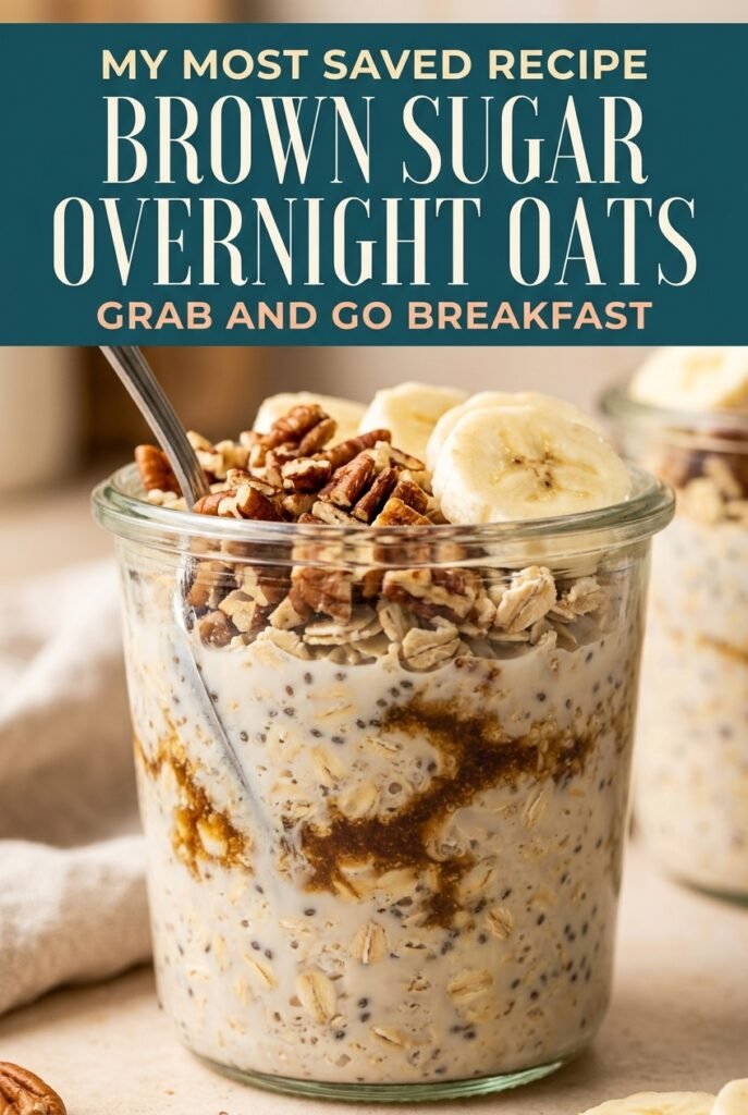 Brown Sugar Overnight Oats with Cinnamon Swirl